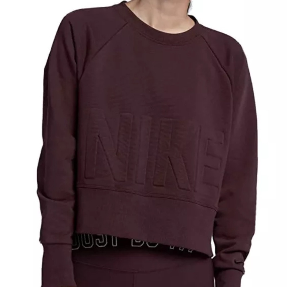 Nike Cropped Burgundy Sweatshirt